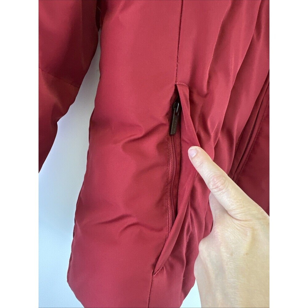 Calvin Klein Down Puffer Coat Zip Red Fleece Lined Pocket Insulated Women Medium - Picture 2 of 16